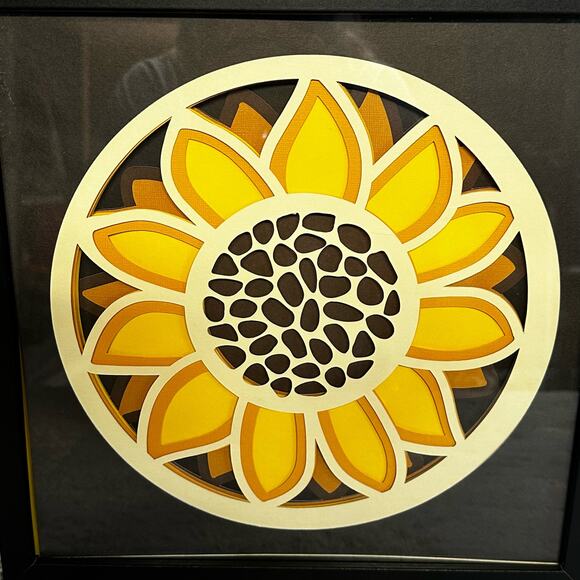 Windy Davis Creations Yellow Sunflower 3D Framed Art Shadow Box 13x13 Floral - Picture 4 of 8